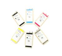 hJNGdU 130ML CISS Refillable Ink Cartridge With Auto Reset Permanent Chip Compatible With Designjet 72 T1100 T1300 T2300 T1120 Printers