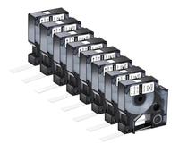 hJNGdU 3 5 8 10 Pack Labels Replacement For 18444 18432 18435 Compatible With 9 12 19mm General Ribbon 4200 5200 Black Printing Ribbon(8PK Black on White)