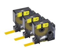 hJNGdU 3 5 8 10 Pack Labels Replacement For 18444 18432 18435 Compatible With 9 12 19mm General Ribbon 4200 5200 Black Printing Ribbon(3PK Black on Yellow)