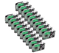 hJNGdU 30Pcs 6mm 9mm XR-9WE XR-6WE Tapes Compatible With Label Printer Models KL-60 KL-100 KL-120 For Part Number XR9WE XR 9WE XR-9X XR-9RD XR-9BU XR-9YW(White on Green)