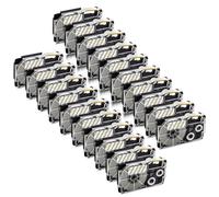 hJNGdU 30Pcs 6mm 9mm XR-9WE XR-6WE Tapes Compatible With Label Printer Models KL-60 KL-100 KL-120 For Part Number XR9WE XR 9WE XR-9X XR-9RD XR-9BU XR-9YW(Gold on Clear)