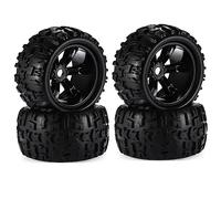 hJNGdU 4pcs 1/8 Scale 17mm Hex RC Tires And Wheels Set Glued Compatible With Maxx E-Revo Revo 3.3(8483 TIRE TOOL)