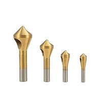 hJNGdU 4Pcs Titanium Coated Countersink Chamfer Drill Bits Set Compatible With Metal And Wood Deburring Tools Compatible With Chamfering Applications