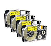 hJNGdU 4PK 12mm XR-12YW XR 12YW XR12YW Black On Yellow Label Tape Cartridge Works With EZ Label Printer Models KL-60-L KL-120L KL-100 Compatible Labeling Supply