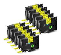 hJNGdU 5PK 10PK 631 Label Tapes 9mm 12mm 18mm 24mm Compatible With TZ Tze 621 631 641 651 PTH110 Label Maker Yellow Tapes(10PK Black on Yellow)