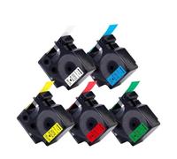 hJNGdU 5PK 24mm 53713 Compatible Label Tape For D1 Label Tapes 53713 53716 53717 53718 53719 Printing Ribbon Works With LabelManager 400 450 Printers(5PK Mixed Colors)