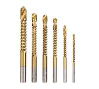 hJNGdU 6Pcs Speed Steel Serrated Twist Drill Bit Set 3mm-8mm Titanium Coated Conical Compatible With Wood And Thin Aluminum Compatible With Various Drilling Applications