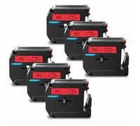 hJNGdU 6PK M-K231 Compatible Label Tape Works With M Tapes MK231 M231 Black On White 12mm For PT-100 PT-65 Printers 1 Pack Option Available(6PK Black on Red)