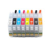 hJNGdU 8PC Set P400 Refillable Ink Cartridge With ARC Chip Compatible With Printer Models T324 T3240 T3249 SC P400 For Part Number T324 T3240 T3249