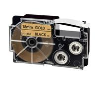 hJNGdU Adhesive On Black Label Tape 18mm Replace Label Printer Ribbon XR-18BKG Compatible With KL-G2 KL-120 KL-P1000(Black on Gold)