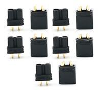 hJNGdU Amass XT30U 100pcs 2mm Antiskid Plug Connector Male And Female 2mm Golden Connectors Compatibility Upgrade Compatible With XT30 50 Pairs(BLACK)