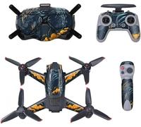 hJNGdU Drone Accessories Goggles Skin Protective Cover Remote Controller Decal Carbon Fiber Stickers Waterproof Replaceable Compatible With Similar Models Color Dragon