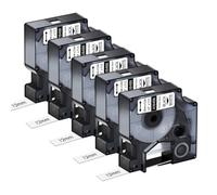hJNGdU Flexible Nylon Labels 1-10PK A18488 Compatible With 18488 18489 18490 18491 12mm Black On White Tape For Use With 4200 5000 Printer(5PK Black on White)