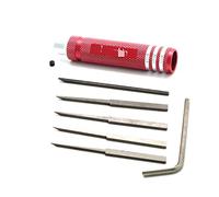 hJNGdU Prime Model Scriber With Resin Carved Scribe Line Hobby Cutting Tool Chisel Compatible With RC Cars And Drones Includes 5 Or 7 Tools(7IN1 RED)