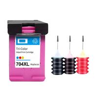 hJNGdU Refillable Ink Cartridge Compatible With 704 704XL - Ink Advantage 2010-K010a 2060-K110a Printer(HP704XL C R)