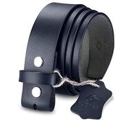 HJones Men’s Replacement Belt Strap, Leather Belt with Silver Snap On, 1 1/2” Wide (Blue, 38)