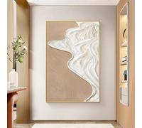 HJOSWVNS Canvas Prints Abstract Wall Art for Living Room, Bedroom - White, Brown - 60x90cm