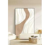 HJOSWVNS Canvas Prints - Cream White Brown Wall Art for Living Room, Bedroom, Kitchen - 60x90cm