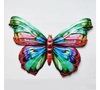 HJOSWVNS Garden Wall Art Outdoor Pink Green Insects Garden Decorations Hanging Metal Fence Decorations Outdoor Ornaments Living Room Accessories Home Decor for Porch Patio Balcony 12x17cm