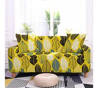 HJOSWVNS Sofa Cover 3 Seater Mustard Yellow Print Sofa Slipcovers High Stretch Modern Couch Covers Polyester Spandex Non Slip Sofa Protector with Elastic Bottom Settee Covers