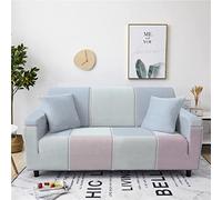 HJOSWVNS Sofa Cover Duck Egg Blue Geometric Sofa Slipcovers Super Soft High Stretch Couch Covers Polyester Spandex Sofa Protector Non Slip Sofa Covers With Elastic Bottom Settee Covers 1 Seater