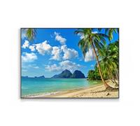 HJOSWVNS Wall Art Blue Palm Tree Kitchen Bathroom Wall Art for Living Room Bedroom Pictures for Living Room Bedroom Walls Artwork Bathroom Pictures No Frame Photo Canvas 60x90cm/1 Pcs