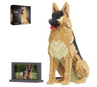 HJPLPXH Animal Dog Adorable Pet German Shepherd Building Block Set - Secret Small Storage Box Inside! Ideal Toy for Dog Lovers, Kids & Adults