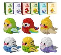 HJPLPXH Parrots Micro Mini Building Block Sets Birthday Gift for Kids, Animals Buildling Model Kits, Mini Bricks Birds Series Toys for Kids（6 Boxes）