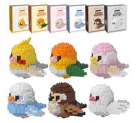 HJPLPXH Parrots Micro Mini Building Block Sets Birthday Gift for Kids, Animals Buildling Model Kits, Mini Bricks Birds Series Toys for Kids（6 Boxes）