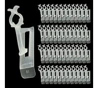 HJQ All-in-One PP Christmas Light Clips 50 Pack with Teeth Heavy Duty Anti-Slip UV Cold Resistant Outdoor Roof Gutter Shingle Hooks