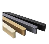 HJQFVASQ 80-1200mm Rounded Corner Cabinet Handle Light Luxury Gold Aluminum Alloy Solid Handle Drawer Clothes Cabinet Door Handle(Brushed Gold,240mm)