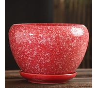 HJRegaFimu Large Flower Pot Home Red Ceramic Planter Succulent Cactus Potted Planters Drainage Hole And Detachable Saucer Great For Indoor/outdoor Plant (color : Size 13cm) (others 22cm)