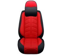 HJRegaFimu Universal Car Seat Covers Waterproof Leather Full Set, To Fit Most Cars, Side Airbag Compatible, Can Protect Front and Rear Seats, Red Black