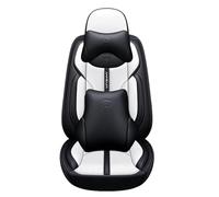 HJRegaFimu Universal Car Seat Covers Waterproof Leather Full Set, To Fit Most Cars, Side Airbag Compatible, Can Protect Front and Rear Seats, White