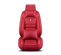 HJRegaFimu Universal Car Seat Covers Waterproof Leather Full Set, To Fit Most Cars, Side Airbag Compatible, Can Protect Front and Rear Seats, Red