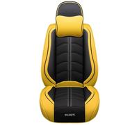 HJRegaFimu Universal Car Seat Covers Waterproof Leather Full Set, To Fit Most Cars, Side Airbag Compatible, Can Protect Front and Rear Seats, Yellow