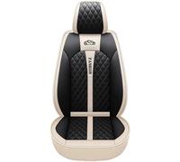 HJRegaFimu Universal Car Seat Covers Waterproof Leather Full Set, To Fit Most Cars, Side Airbag Compatible, Can Protect Front and Rear Seats, Black White