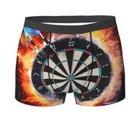 HJRT Men's Underwear Soft Breathable Boxer Brief Moisture-Wicking Stretch Mens Boxer Dart Board Trunks for Men L Black
