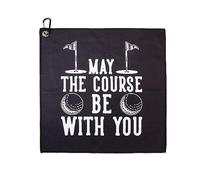 HJSSAA Golf Towel, Golf Ball Washer Pocket Pouch, Golf Gifts for Men Dad Him, Fun Golf Accessories,Golf Absorbent Cleaning Towels, for Golf Bags With Clip,Birthday, Golf Accessories (Black 2)