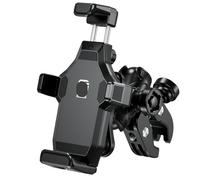 HJTEDHE Mobile Phone Holder Bicycle Anti-Vibration Motorcycle Phone Holder 1" Ball Handlebar Mirror Fork Stem Base High-Speed Secure Lock For Bike ATV/UTV Scooter(Black b)