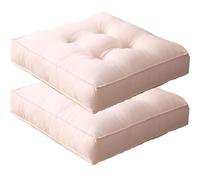 HJtRTDF chair cushions， Thick Floor Cushion,Non Skid Removable Soft Comfy Full Canvas Fabric, Seating Chair Pads For Home Classroom Supplie(Off White,40x40cm(2pcs))