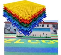 HJtRTDF floor tiles， 30.5cm Outdoors Sport Court Floor Tiles for Kindergarten Playground Backyard, DIY Puzzle Fun Covering,10PCS(Light Blue)