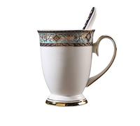 HJtRTDF Mugs， 350ML High-Grade Bone China Handmade Mug Afternoon Tea Cup Milk with Spoon