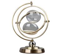 HJtRTDF sand timer， Hourglass 15/30/60 Minute Sand Time,Metal,Small Rotaing Watch Min(Height 25.5*width 19.5*base Diameter 12.5cm,15 minutes(bronze))