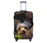 HJTRW A little Yorkshire terrier Travel Luggage Cover Elastic Washable Suitcase Cover Protector Fashion Stretch Baggage Covers Dustproof Suitcase Sleeve Fits 18-32 inch luggage, Black, M