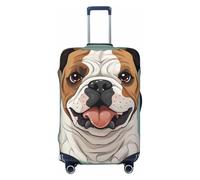 HJTRW Funny English Bulldog Travel Luggage Cover Elastic Washable Suitcase Cover Protector Fashion Stretch Baggage Covers Dustproof Suitcase Sleeve Fits 18-32 inch luggage, Black, XL