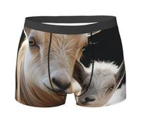 HJTRW Men's Underwear Cute goat Boxer Briefs Breathable Stretch Mens Boxer Moisture-Wicking Trunks for Men, Black, XL
