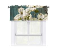 HJTRW Valance for Windows, Blackout Kitchen Window Curtains with Rod Pocket,Thermal Insulated Curtain Valance Spring Dogwood Blossoms Short Window Treatment Valance 54" W x 18" L, 1 Panel