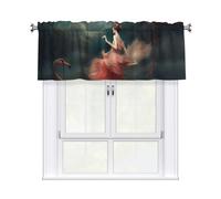 HJTRW Valance for Windows, Blackout Kitchen Window Curtains with Rod Pocket,Thermal Insulated Curtain Valance A Night of Miracles and Magic Short Window Treatment Valance 54" W x 18" L, 1 Panel