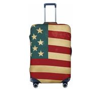 HJTRW Vintage American Flag 4Th of July USA Travel Luggage Cover Elastic Washable Suitcase Cover Protector Fashion Stretch Baggage Covers Dustproof Suitcase Sleeve Fits 18-32 inch luggage, Black, XL
